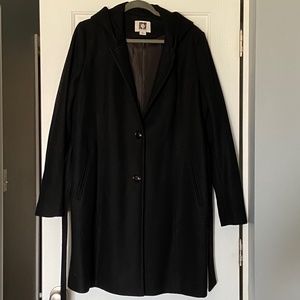 Anne Klein Hooded Wool Coat